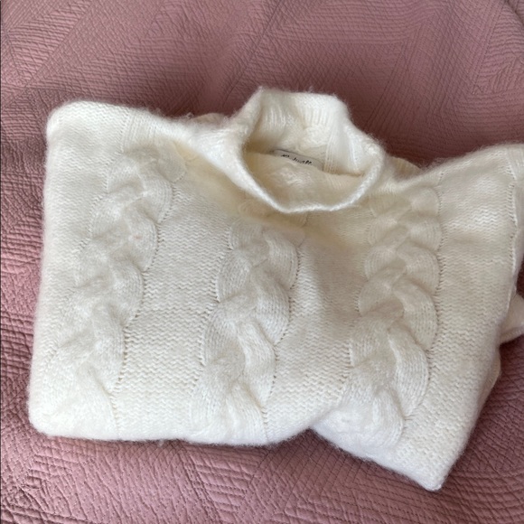 Madewell Cream Cable Knit Turtleneck Sweater - Picture 5 of 5